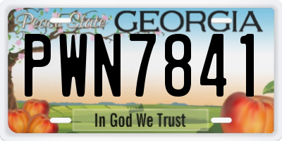 GA license plate PWN7841