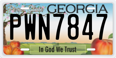 GA license plate PWN7847