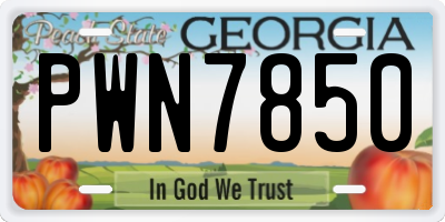 GA license plate PWN7850