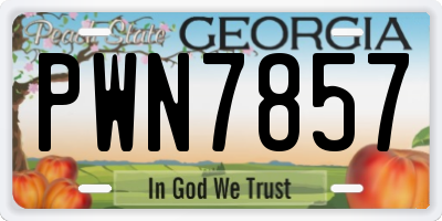 GA license plate PWN7857