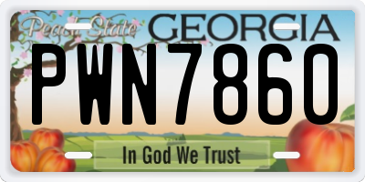 GA license plate PWN7860