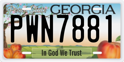 GA license plate PWN7881