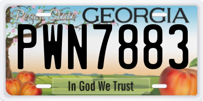 GA license plate PWN7883