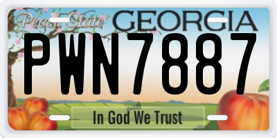GA license plate PWN7887