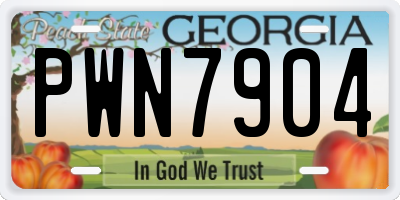 GA license plate PWN7904
