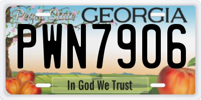 GA license plate PWN7906
