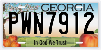 GA license plate PWN7912