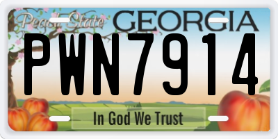 GA license plate PWN7914