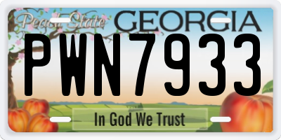 GA license plate PWN7933