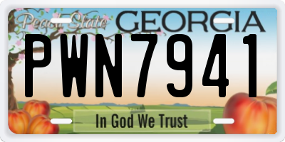 GA license plate PWN7941