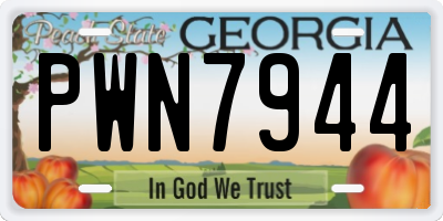 GA license plate PWN7944