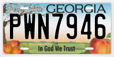 GA license plate PWN7946