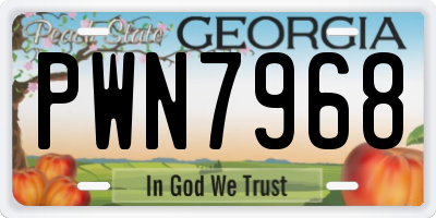 GA license plate PWN7968