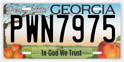 GA license plate PWN7975