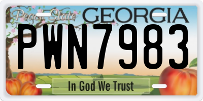GA license plate PWN7983