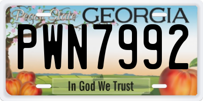 GA license plate PWN7992