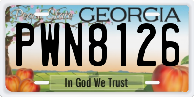 GA license plate PWN8126