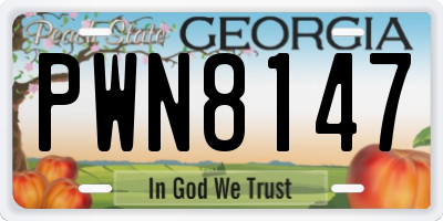 GA license plate PWN8147