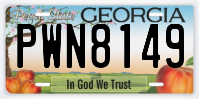 GA license plate PWN8149