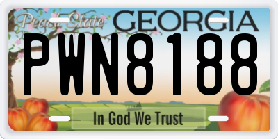 GA license plate PWN8188