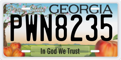 GA license plate PWN8235