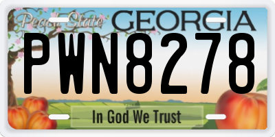 GA license plate PWN8278