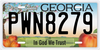 GA license plate PWN8279