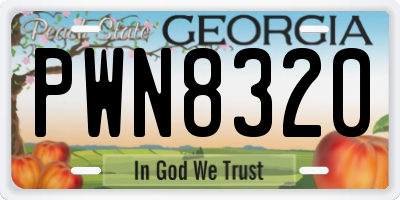 GA license plate PWN8320