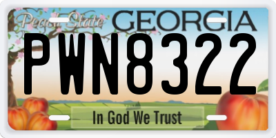 GA license plate PWN8322