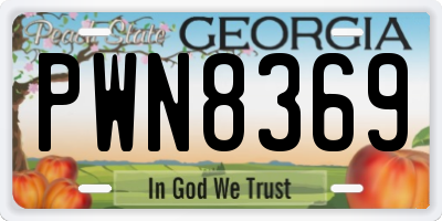 GA license plate PWN8369