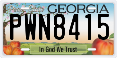 GA license plate PWN8415