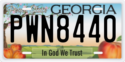 GA license plate PWN8440