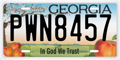GA license plate PWN8457