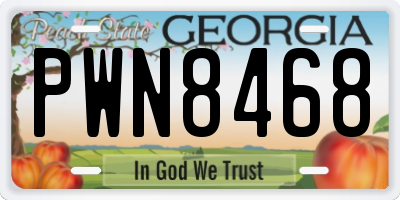 GA license plate PWN8468