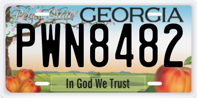 GA license plate PWN8482