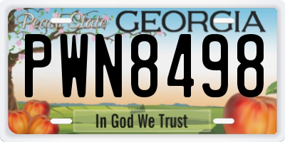 GA license plate PWN8498