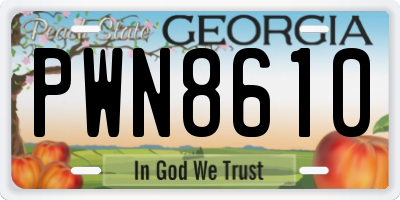GA license plate PWN8610