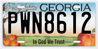 GA license plate PWN8612