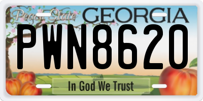 GA license plate PWN8620