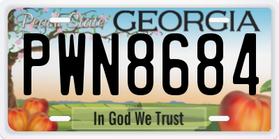 GA license plate PWN8684
