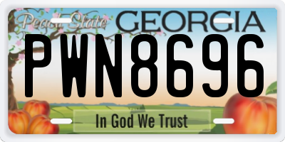 GA license plate PWN8696