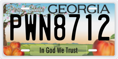 GA license plate PWN8712