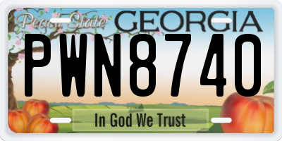 GA license plate PWN8740
