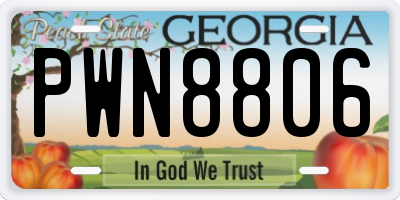 GA license plate PWN8806