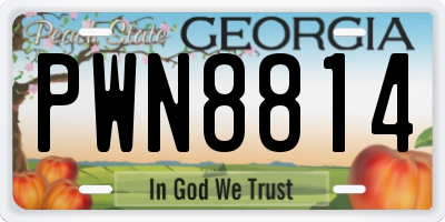 GA license plate PWN8814