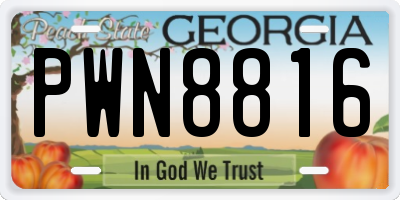 GA license plate PWN8816