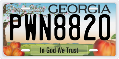 GA license plate PWN8820