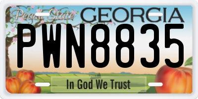 GA license plate PWN8835