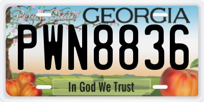 GA license plate PWN8836