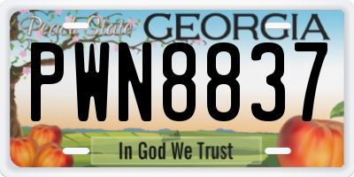 GA license plate PWN8837